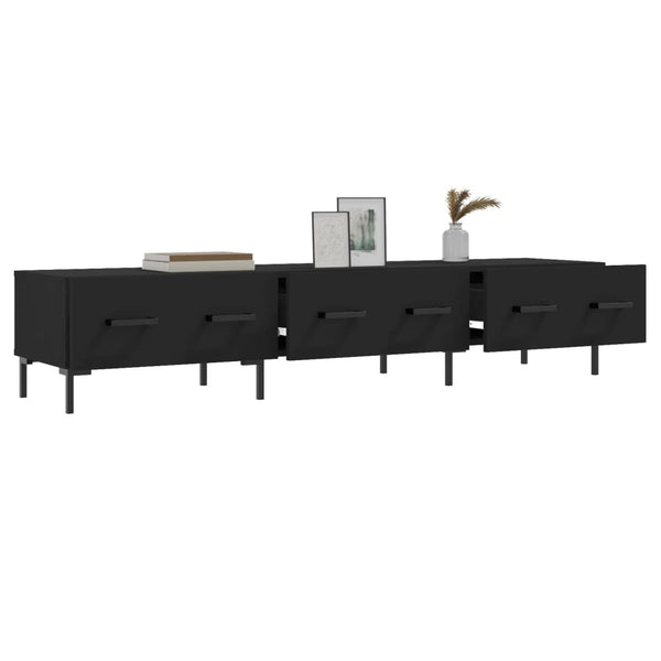 Schwarzes TV-Board Debbi 150x36x30cm (Holz)