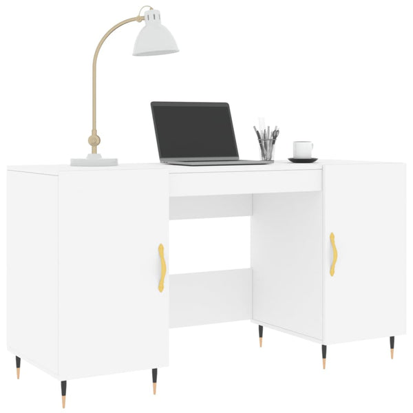 Weißer Schreibtisch Jerrie 140x50x75cm (Holz)