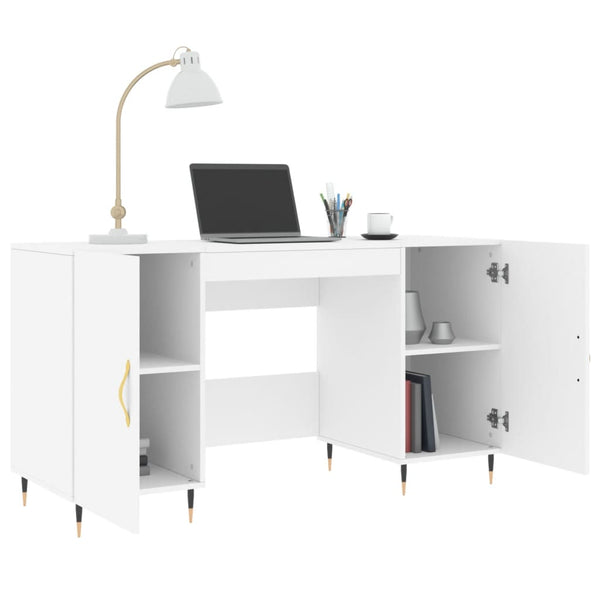 Weißer Schreibtisch Jerrie 140x50x75cm (Holz)