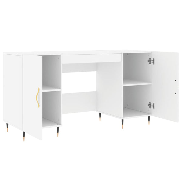 Weißer Schreibtisch Jerrie 140x50x75cm (Holz)