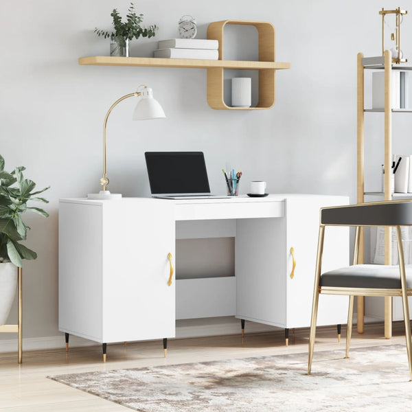 Weißer Schreibtisch Jerrie 140x50x75cm (Holz)