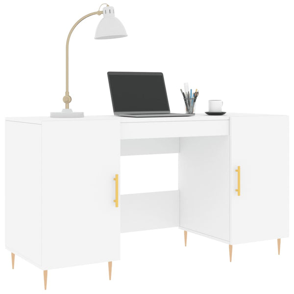 Weißer Schreibtisch Theodore 140x50x75cm (Holz)
