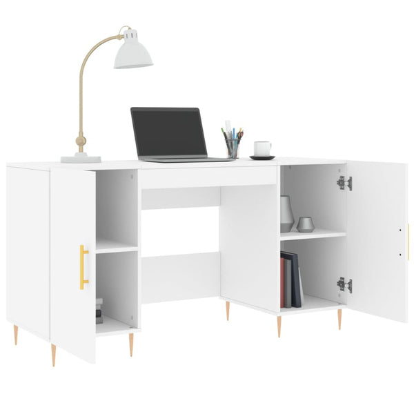 Weißer Schreibtisch Theodore 140x50x75cm (Holz)