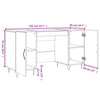Grauer Schreibtisch Sofaru 140x50x75cm (Holz)