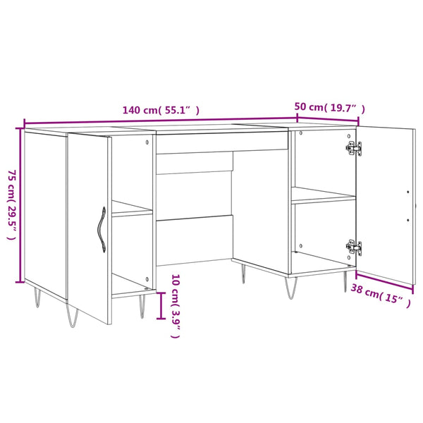 Grauer Schreibtisch Sofaru 140x50x75cm (Holz)