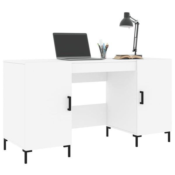 Weißer Schreibtisch Cas 140x50x75cm (Holz)