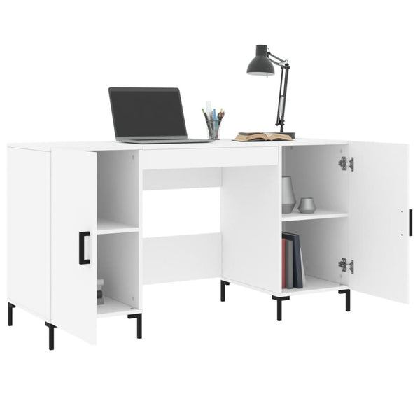 Weißer Schreibtisch Cas 140x50x75cm (Holz)