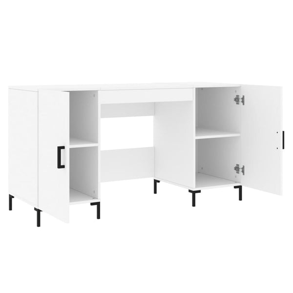 Weißer Schreibtisch Cas 140x50x75cm (Holz)