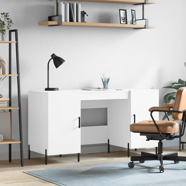 Weißer Schreibtisch Mercurean 140x50x75cm (Holz)