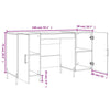 Betongrauer Schreibtisch Mercurean 140x50x75cm (Holz)