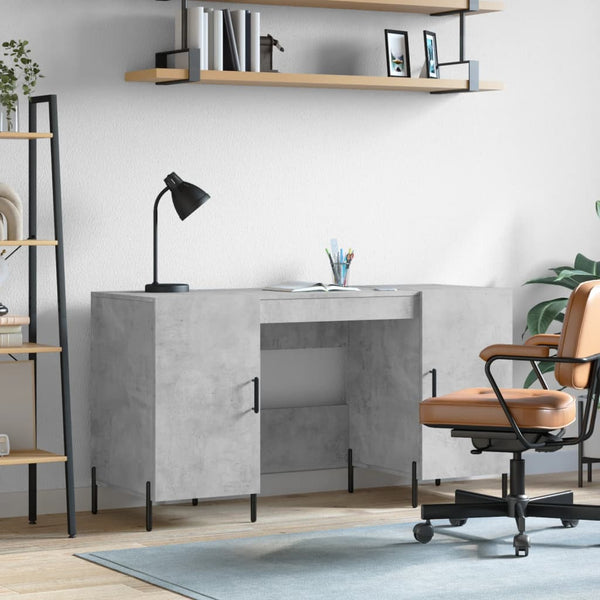 Betongrauer Schreibtisch Mercurean 140x50x75cm (Holz)