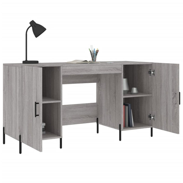 Grauer Schreibtisch Mercurean 140x50x75cm (Holz)