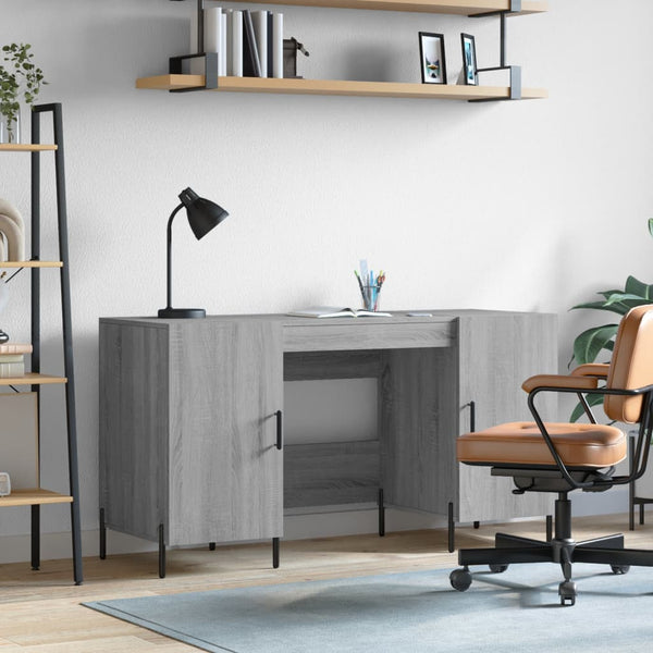 Grauer Schreibtisch Mercurean 140x50x75cm (Holz)