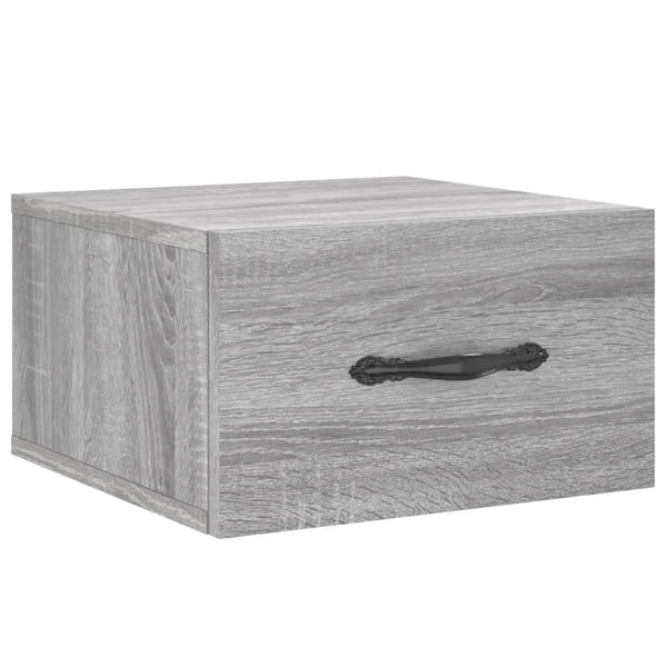 Grauer wandmontierter Nachttisch Colleta 35x35x20cm