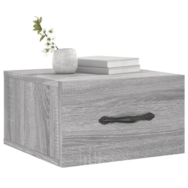 Grauer wandmontierter Nachttisch Colleta 35x35x20cm
