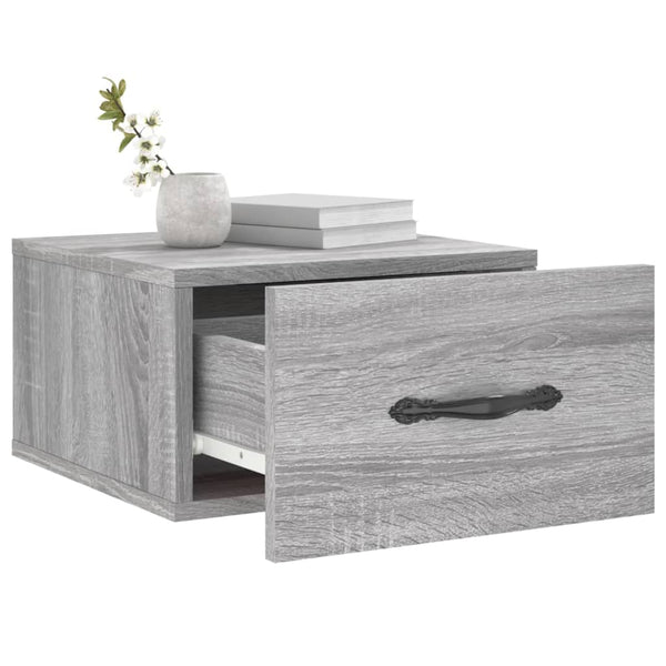 Grauer wandmontierter Nachttisch Colleta 35x35x20cm