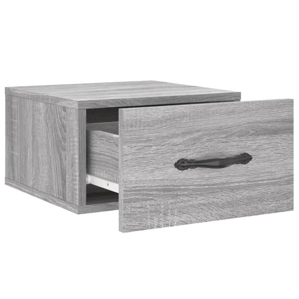 Grauer wandmontierter Nachttisch Colleta 35x35x20cm