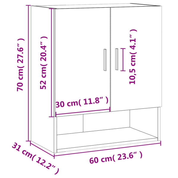 Weißer Hängeschrank Xenica 60x31x70cm (Holz)