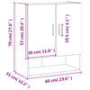 Betongrauer Hängeschrank Xenica 60x31x70cm (Holz)