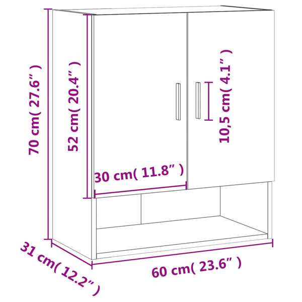 Betongrauer Hängeschrank Xenica 60x31x70cm (Holz)