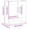 Grauer Wandschrank Viuleta 60x31x70cm (Holz)