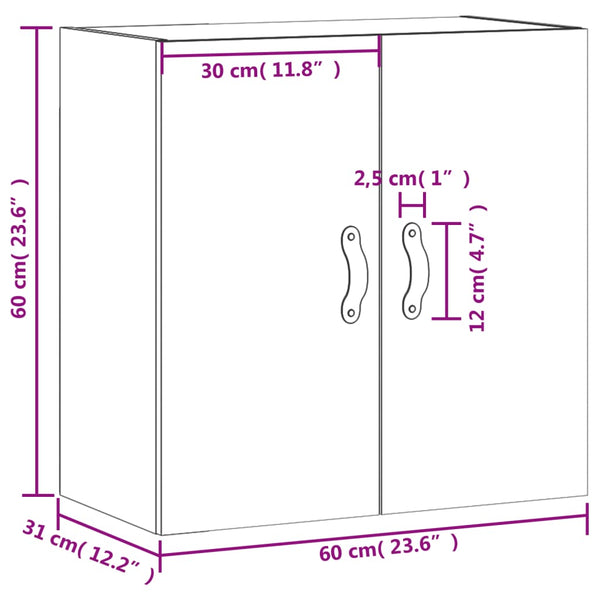 Valkoinen seinäkaappi Adelbert 60x31x60cm (puinen)