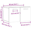 Betongrauer Wandschrank Zeina 60x36,5x35cm (Holz)