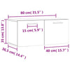 Betongrauer Wandschrank Cezareea 80x36,5x35cm (Holz)