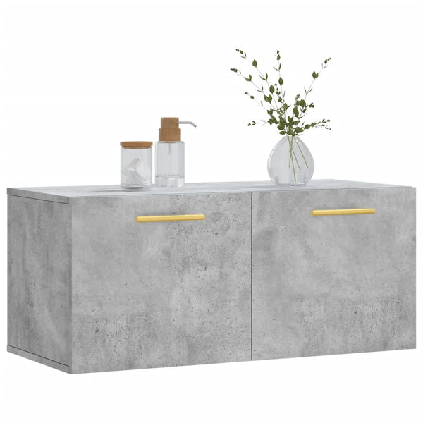 Betongrauer Wandschrank Cezareea 80x36,5x35cm (Holz)