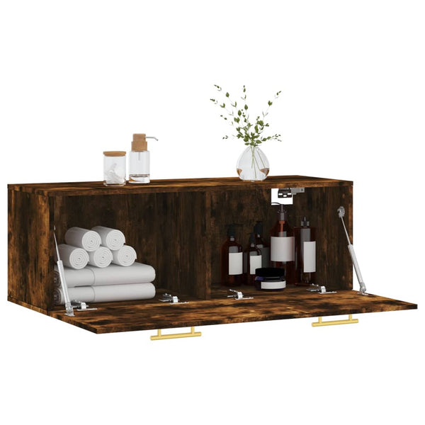 Räuchereiche Wandregal Cezareea 100x36,5x35cm (Holz)