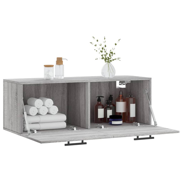 Harmaa seinäkaappi Zwi 100x36,5x35cm (puinen)