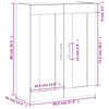 Grauer wandmontierter Schrank Amria 69,5x34x90cm (Holz)