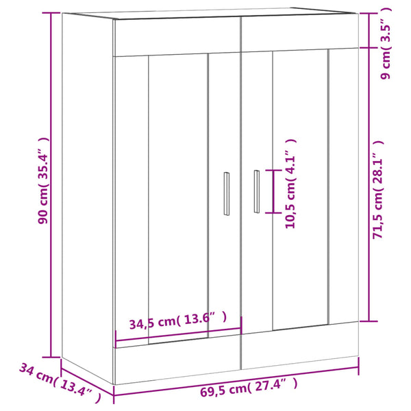Ozdemir Wandhängeschrank grau 69,5x34x90cm (Holz)