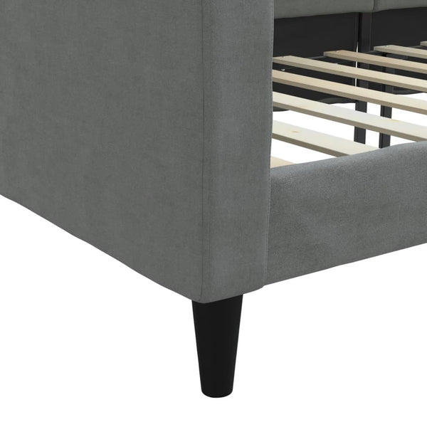 90x190 cm Samt-Schlafsofa dunkelgrau