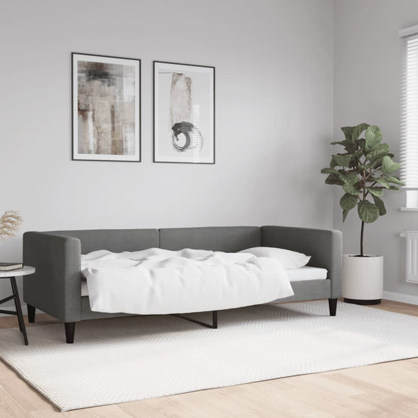 90x190 cm Samt-Schlafsofa dunkelgrau