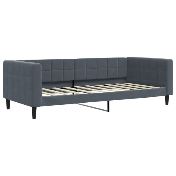 Dunkelgraues Schlafsofa 90x190 cm Samt
