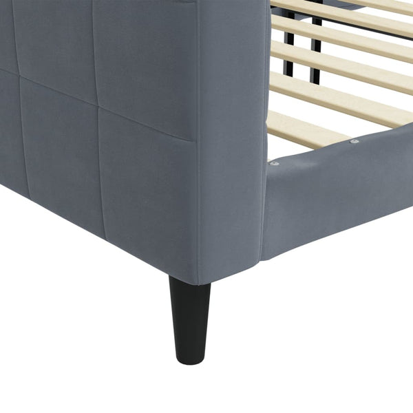 Dunkelgraues Schlafsofa 90x190 cm Samt