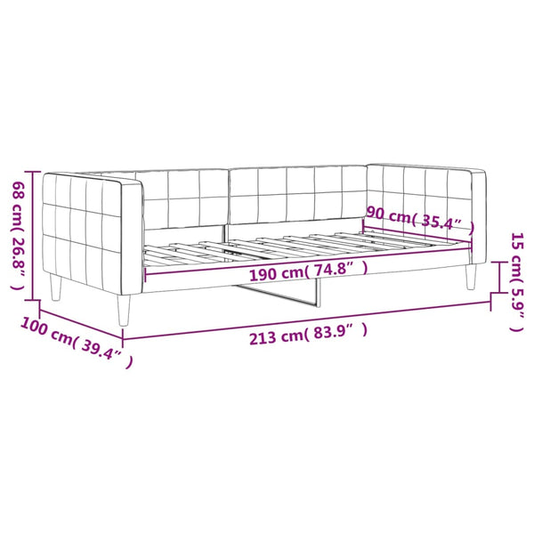 Dunkelgraues Schlafsofa 90x190 cm Samt