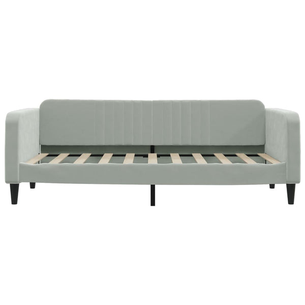 Samt Schlafsofa hellgrau 90x190 cm
