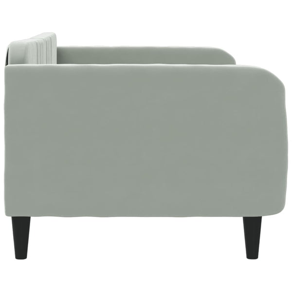 Samt Schlafsofa hellgrau 90x190 cm