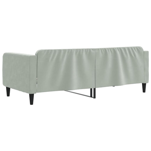 Samt Schlafsofa hellgrau 90x190 cm