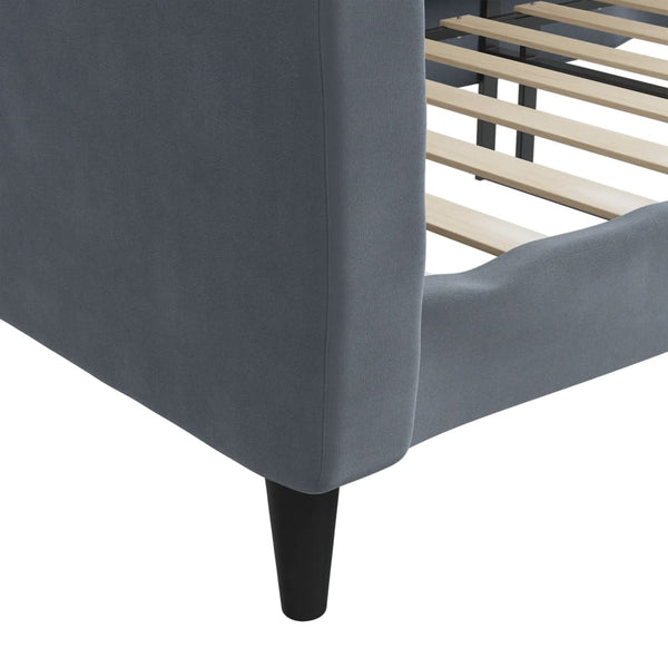 Schlafsofa 90x190 cm dunkelgrauer Samt