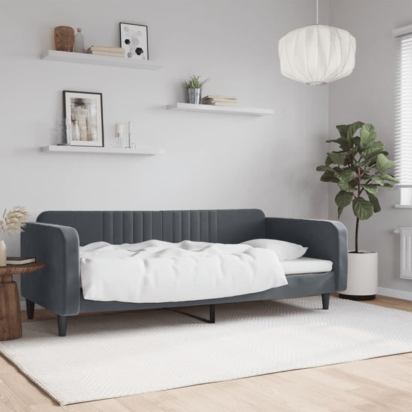 Schlafsofa 90x190 cm dunkelgrauer Samt