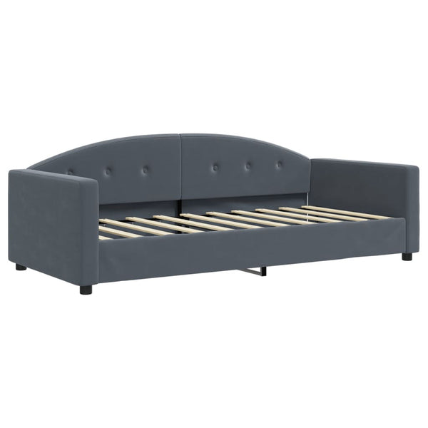 90x190 cm Schlafsofa dunkelgrau Samt