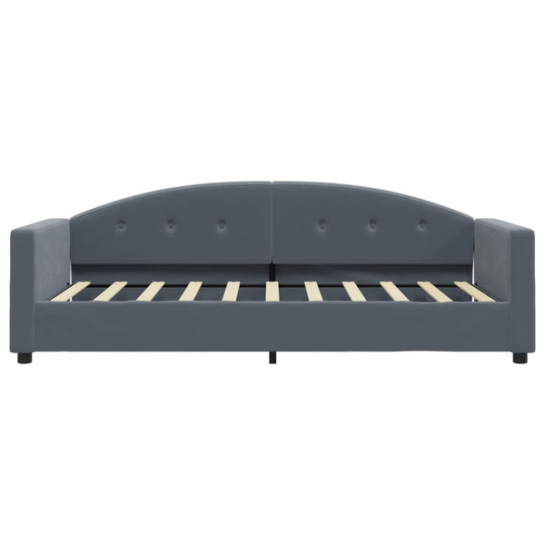 90x190 cm Schlafsofa dunkelgrau Samt