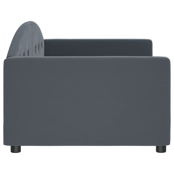90x190 cm Schlafsofa dunkelgrau Samt