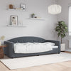 90x190 cm Schlafsofa dunkelgrau Samt