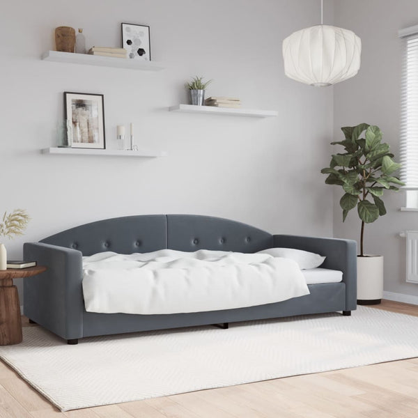 90x190 cm Schlafsofa dunkelgrau Samt