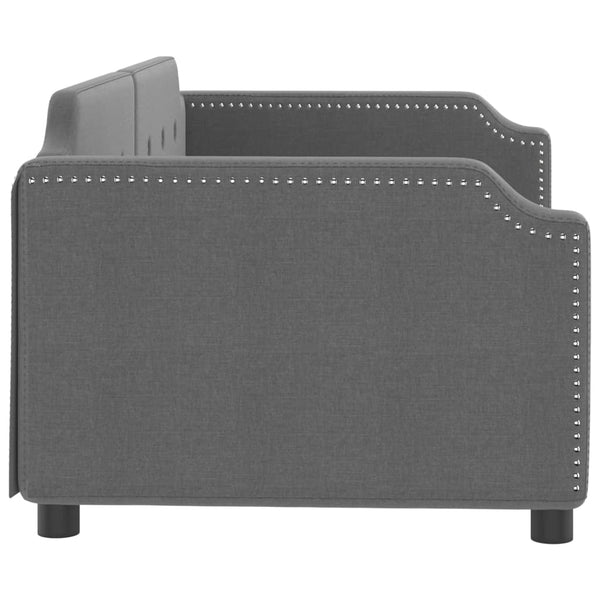 Schlafsofa Samt dunkelgrau 90x190 cm