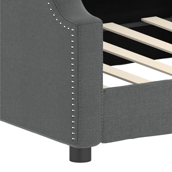 Schlafsofa Samt dunkelgrau 90x190 cm